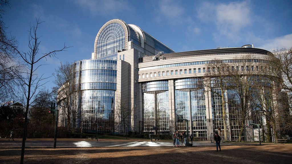 The members of the European Parliament (MEPs) called for Masih's immediate release and compensation on account of undue harassment and detention. (Pictured) A general view of the European Parliament building in Leopold Espace in Brussels, Belgium. (Leon Neal/Getty Images)